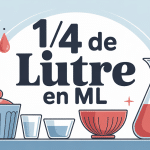 Illustration conversion 1/4 de litre en ml cuisine