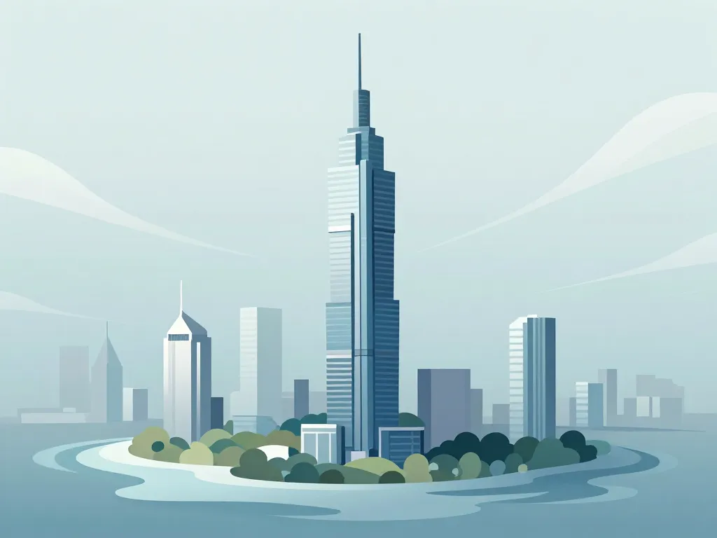 illustration éditoriale almas tower hauteur et 68 étages