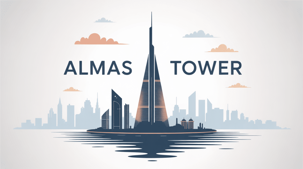 illustration vectorielle almas tower hauteur sur skyline urbain