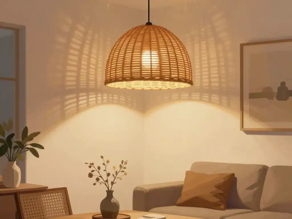abat jour rotin ambiance déco chaleureuse