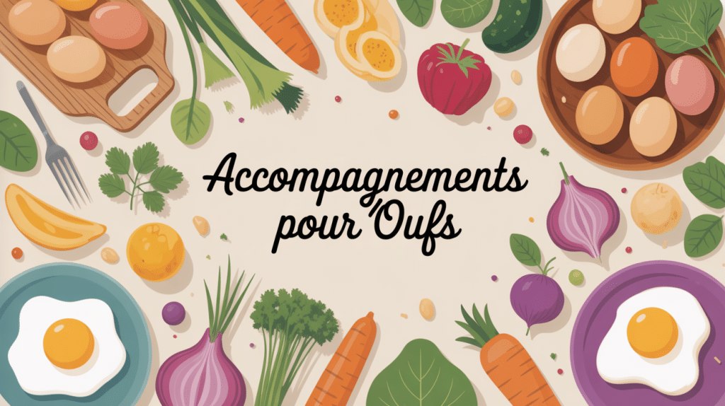 avec quoi accompagner des œufs illustration assiette variée légumes féculents