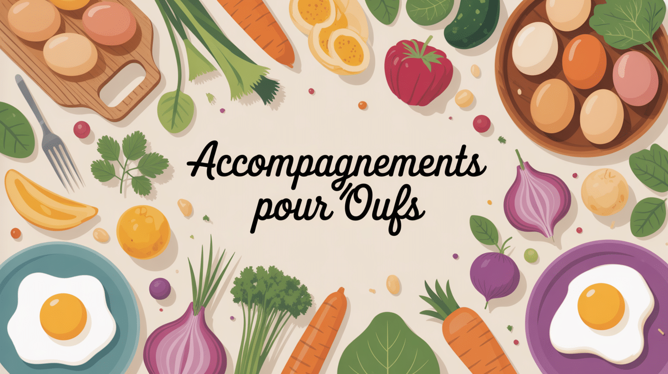 avec quoi accompagner des œufs illustration assiette variée légumes féculents
