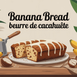illustration banana bread beurre de cacahuete cake gourmand