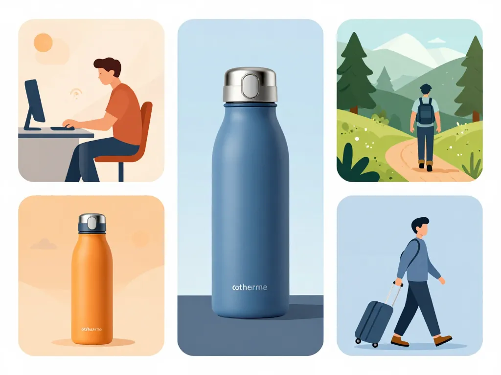 bouteille isotherme quotidien bureau randonnée trajet