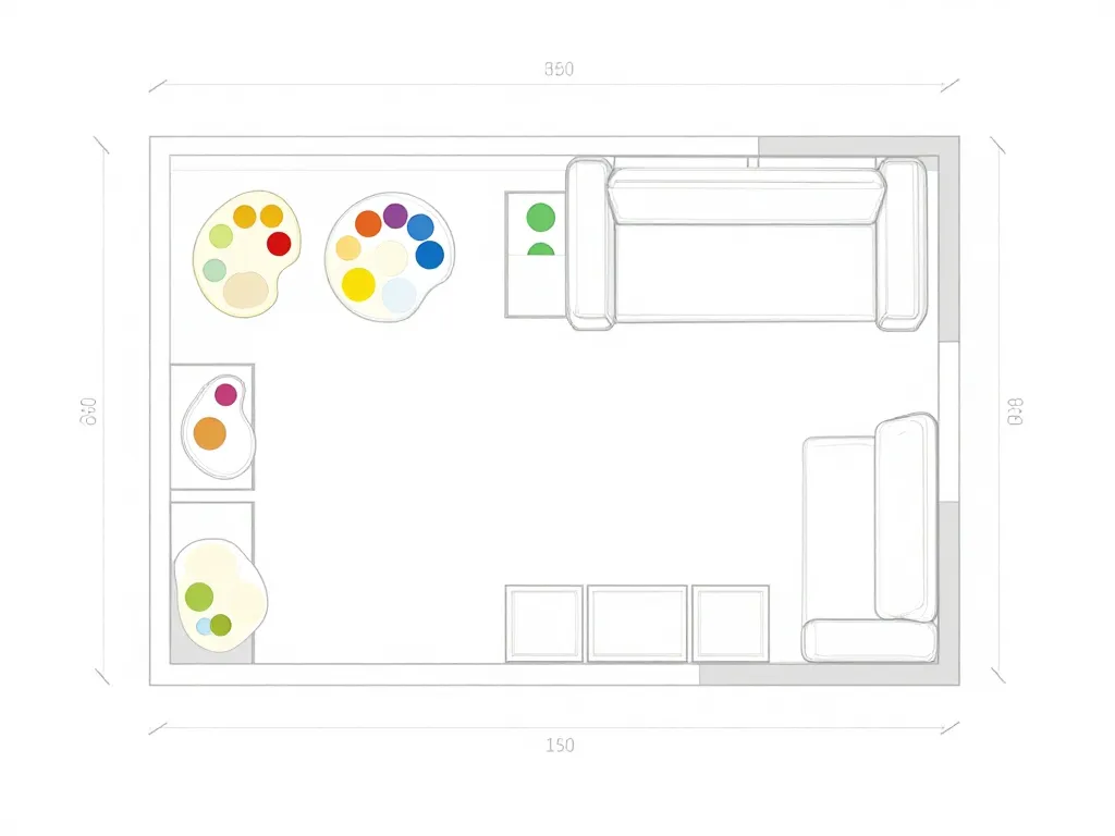 plan aménagement canapé en palette diagramme