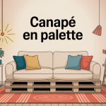 canapé en palette pièce centrale salon moderne
