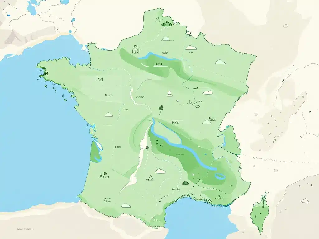 carte des cotes atlantique regions et paysages