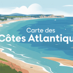 carte des cotes atlantique vue stylisee france