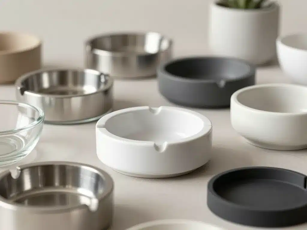 cendrier verre métal silicone design