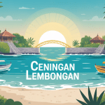 ceningan lembongan illustration pont jaune et îles