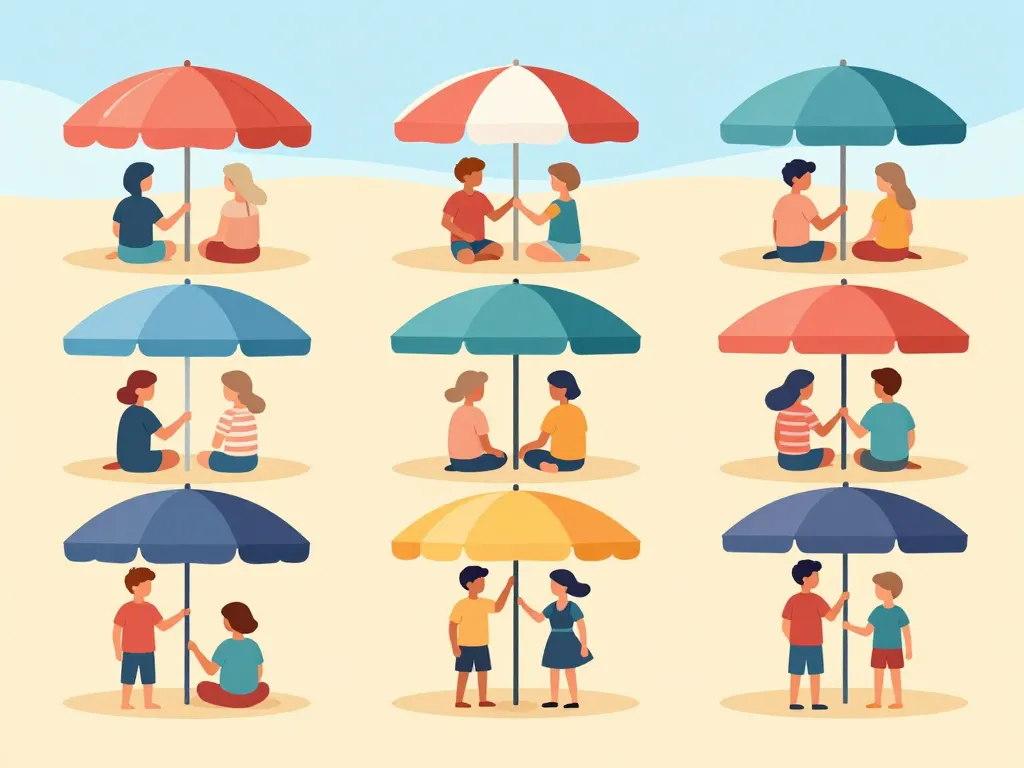 parasols plage tailles formes comparatif