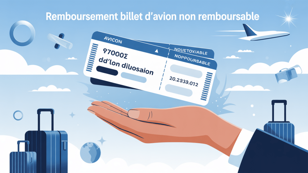 comment se faire rembourser un billet d'avion non remboursable illustration abstraite