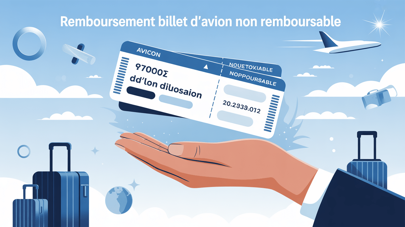 comment se faire rembourser un billet d'avion non remboursable illustration abstraite