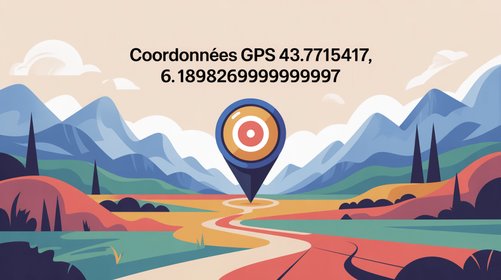 illustration coordonnées GPS latitude 43.7715417 longitude 6.18982619999997 France