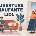 Famille avec couverture chauffante Lidl dans salon cosy