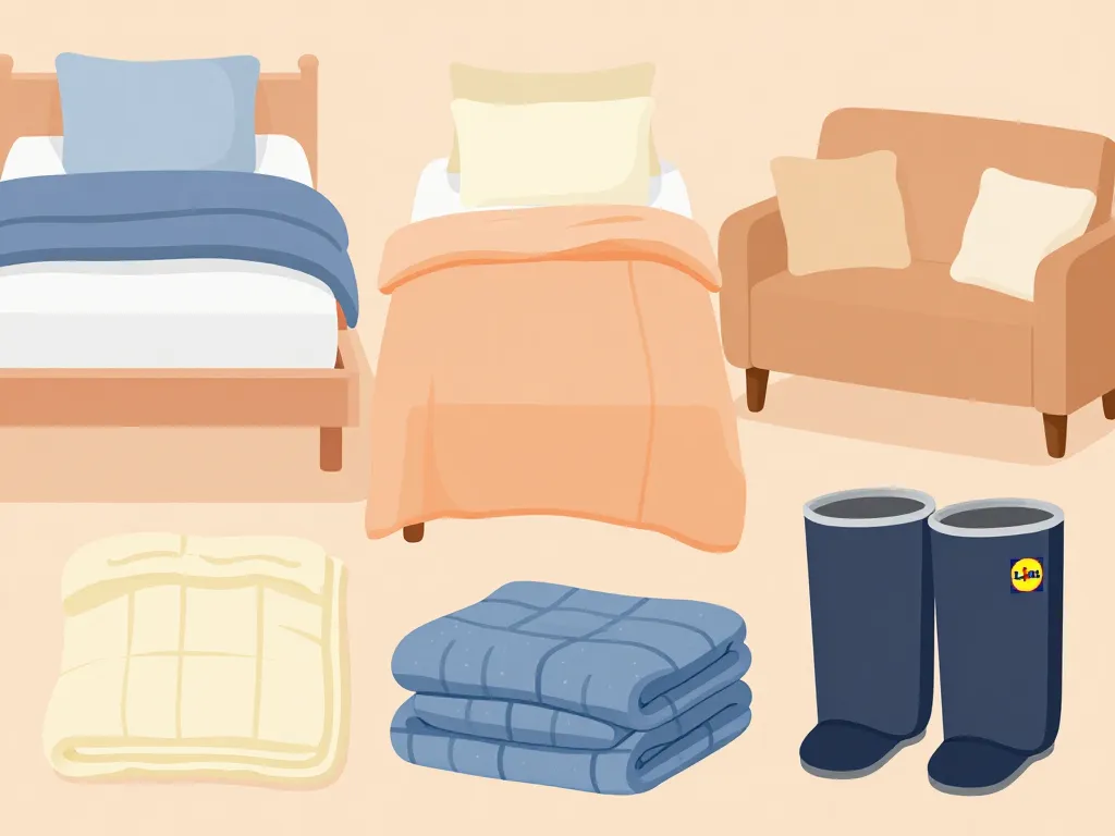 Types de couverture chauffante Lidl sur lit et canapé