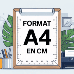 illustration format a4 en cm avec outils bureautique