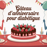 gâteau anniversaire pour diabétique décoré, ambiance joyeuse