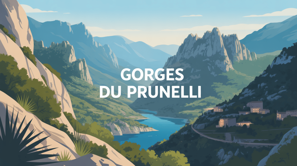 vue panoramique gorges du prunelli illustration