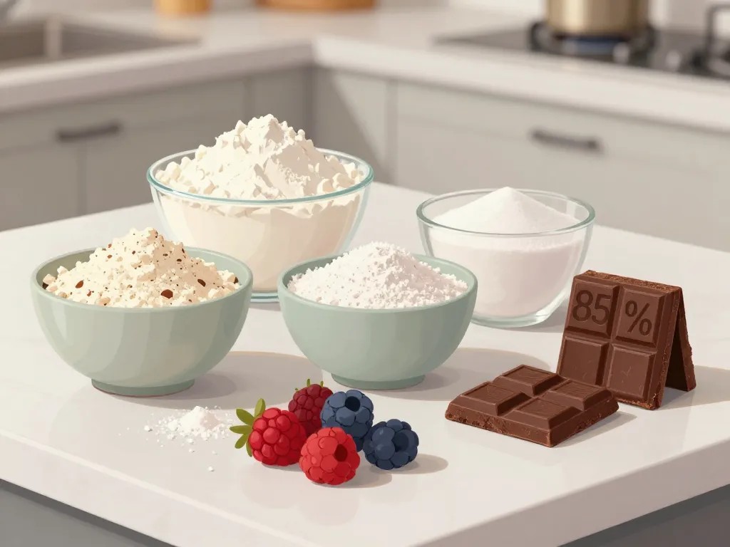 ingrédients sains gâteau anniversaire pour diabétique, farine amande, erythritol