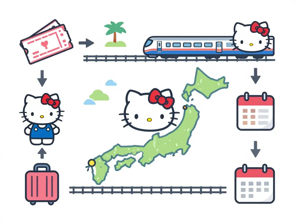 diagramme voyage train hello kitty japon