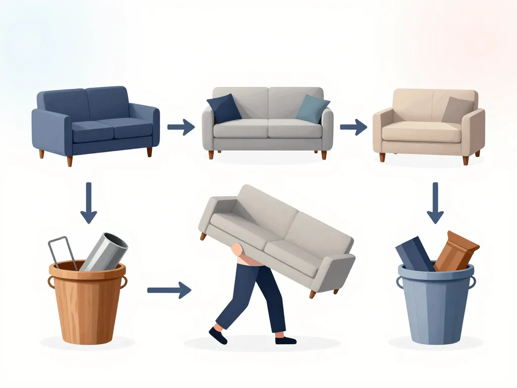 jete de canape transport démontage recyclage