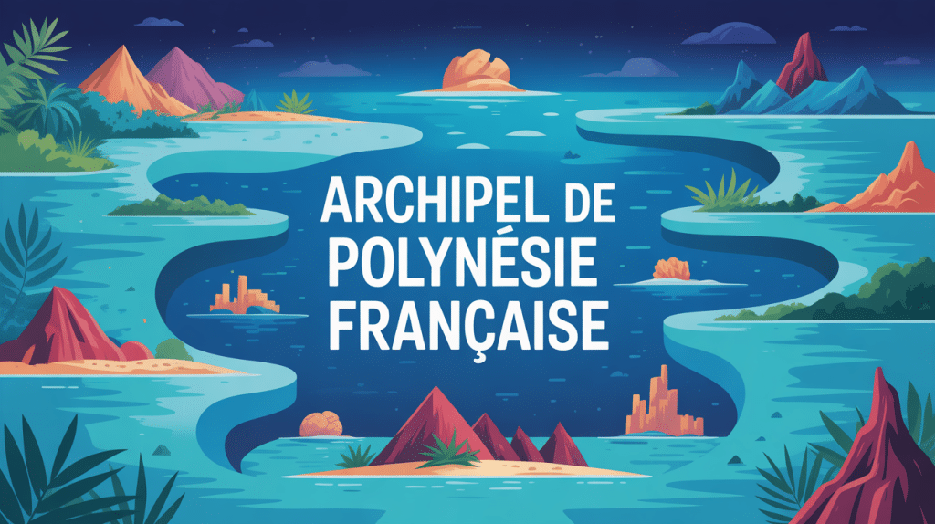 Illustration des 5 archipels de la polynésie française diversité paysage