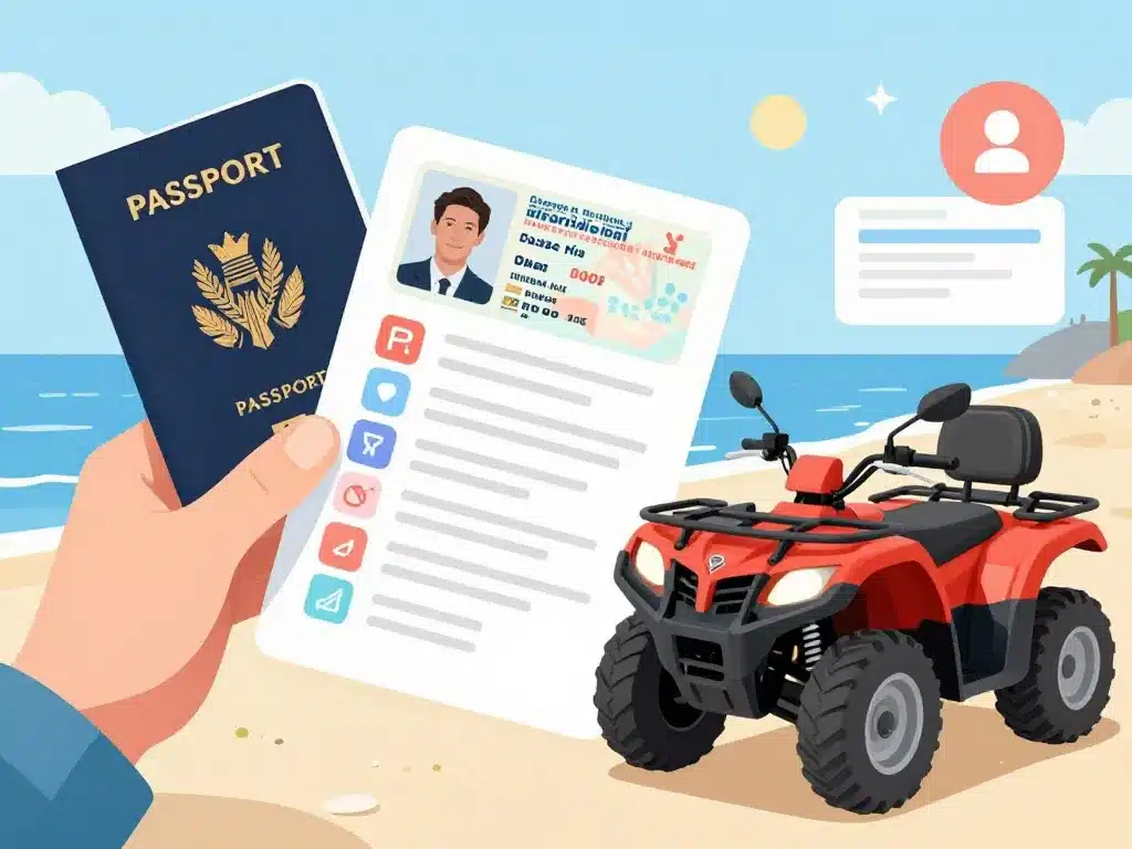 Préparation location quad mykonos, documents et contrôle