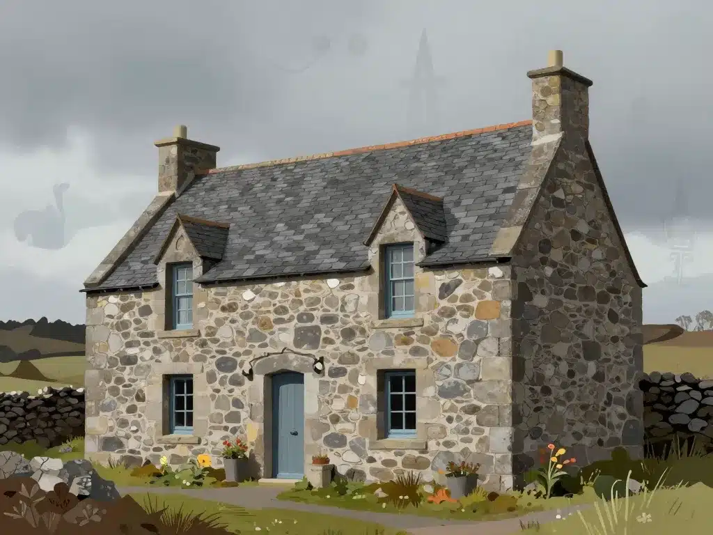 maison bretonne traditionnelle granit ardoise paysages région