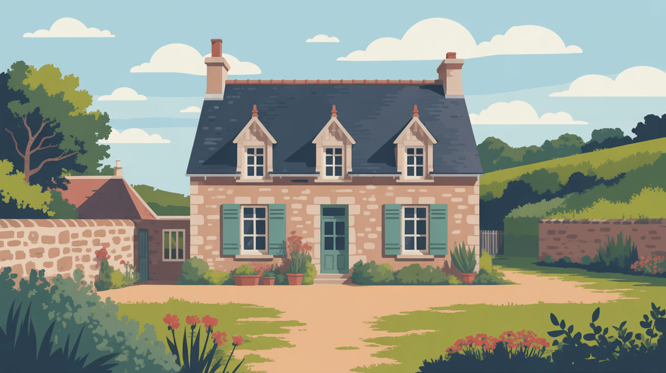 maison bretonne en pierre de granit avec toiture ardoise