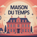 Illustration maison du temps, générations réunies