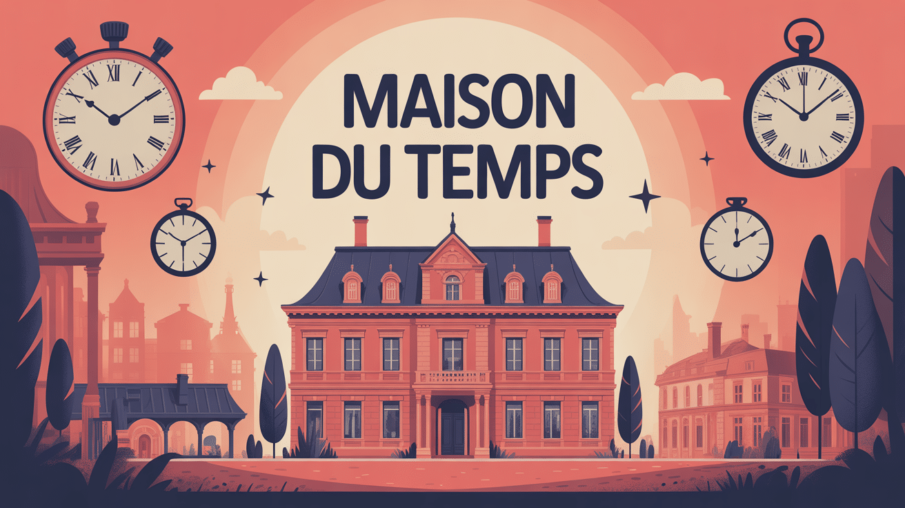 Illustration maison du temps, générations réunies