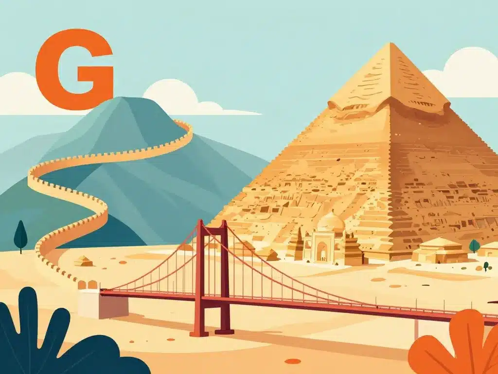 illustration monuments célèbres en g