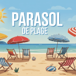 illustration parasol plage famille mer