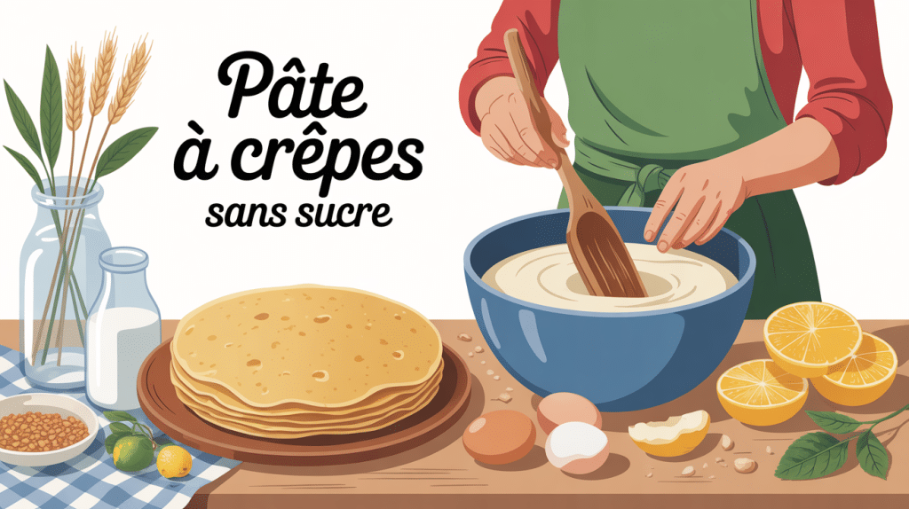 illustration pates a crepes sans sucre dans ambiance chaleureuse
