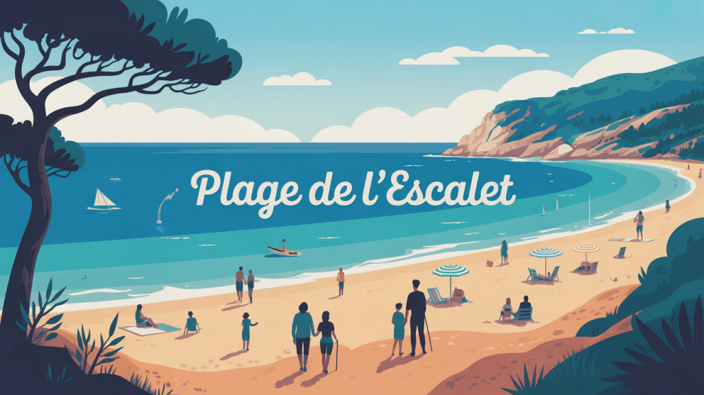 vue globale plage de l'escalet entre ramatuelle et cap taillat