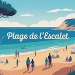 vue globale plage de l'escalet entre ramatuelle et cap taillat