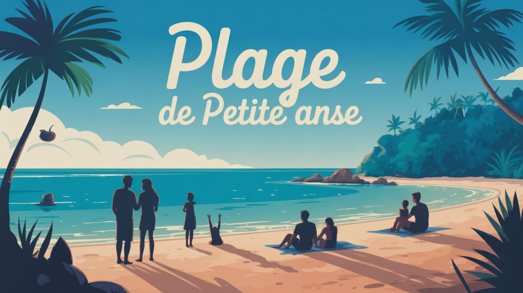 Vue colorée de la plage de petite anse avec sable doré et mer turquoise