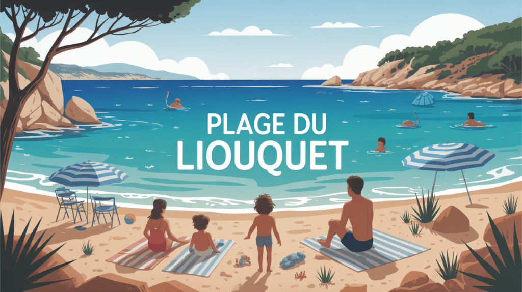 plage du liouquet vue générale famille mer turquoise