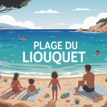 plage du liouquet vue générale famille mer turquoise
