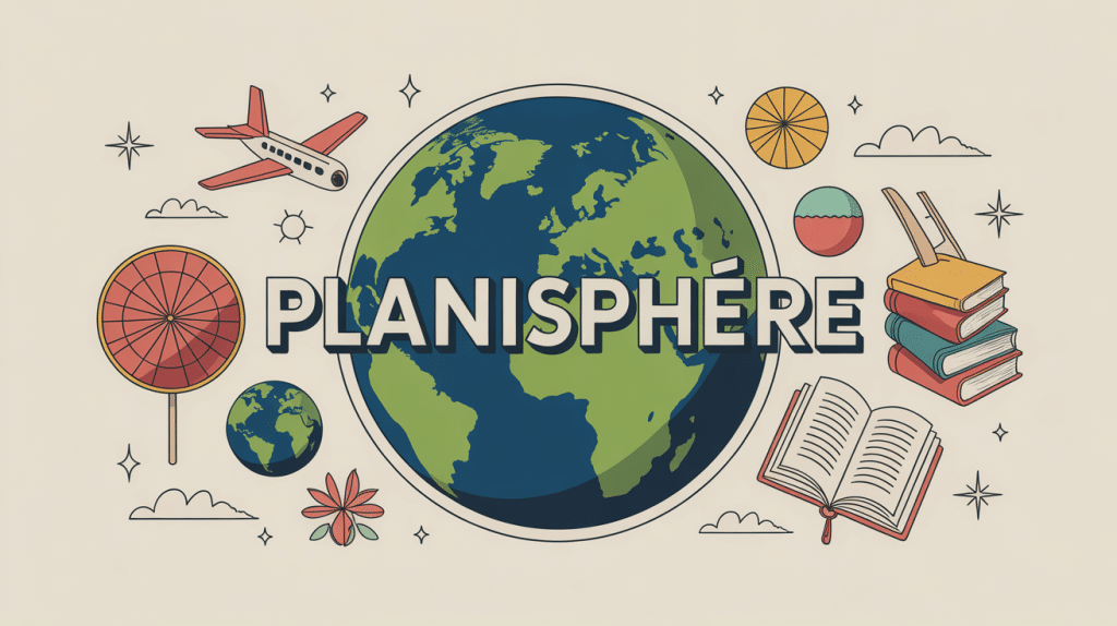 illustration planisphere voyage apprentissage