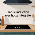 plaque induction avec hotte intégrée avis cuisine contemporaine