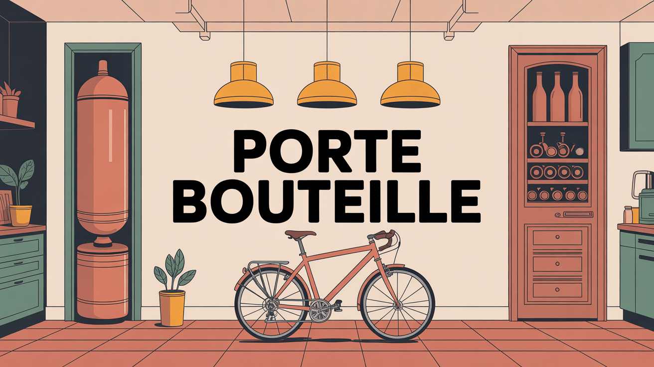 illustration porte bouteille cuisine salon cave vélo