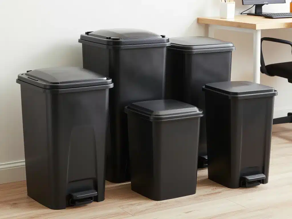différents modèles poubelle noire maison bureau