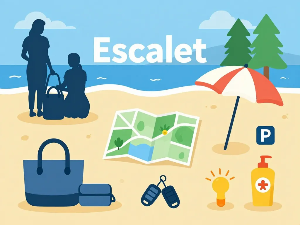 scène préparation visite plage de l'escalet parking accès