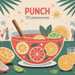 preparation punch 50 personnes table convives