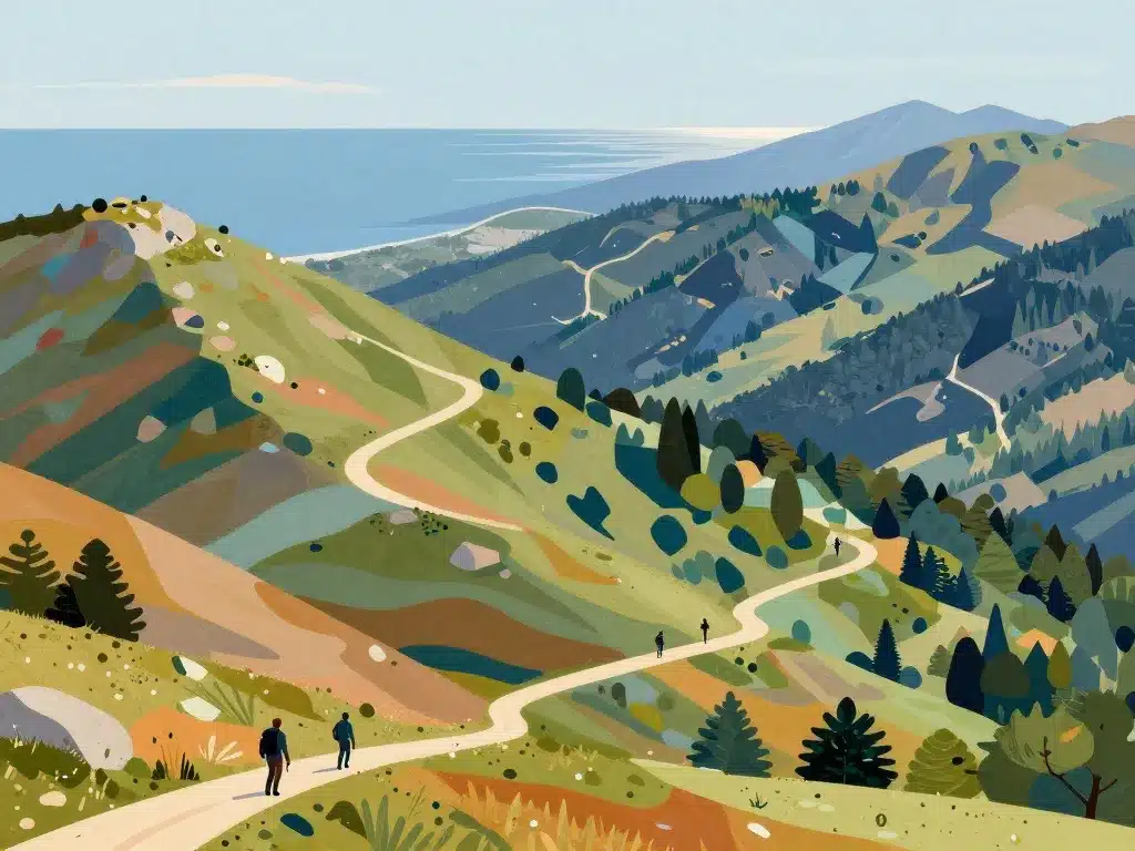 panorama sentiers massif des albères vue méditerranée