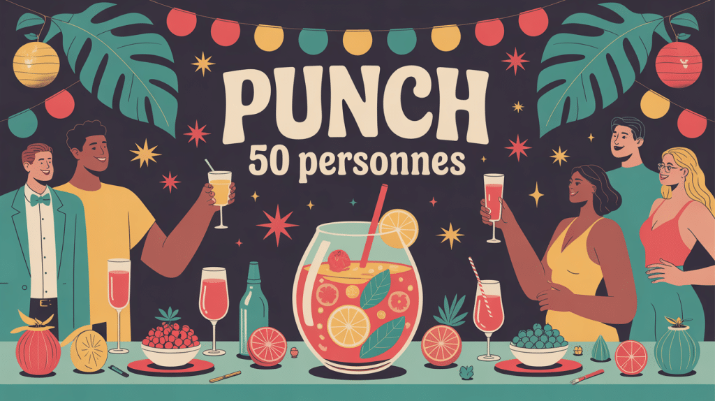 recette punch 50 personnes illustration ambiance fête