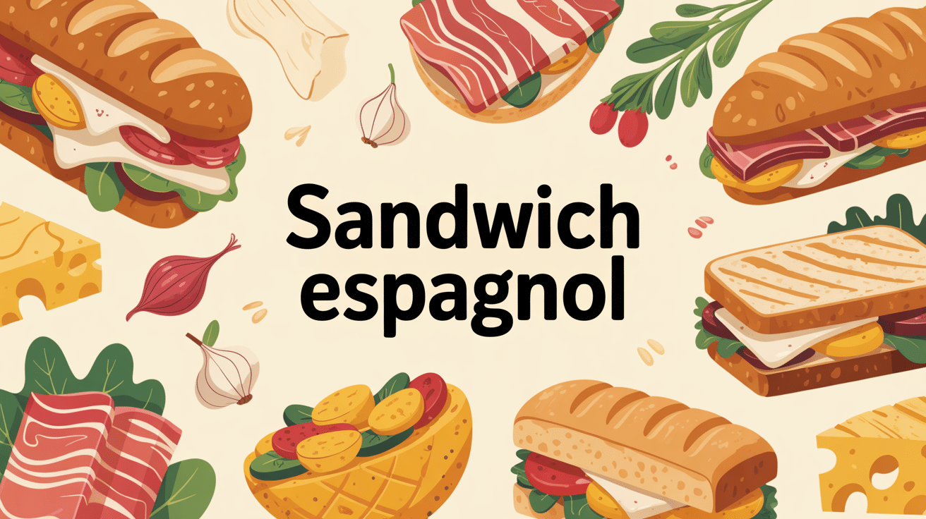 illustration sandwich espagnol pains jambon fromage