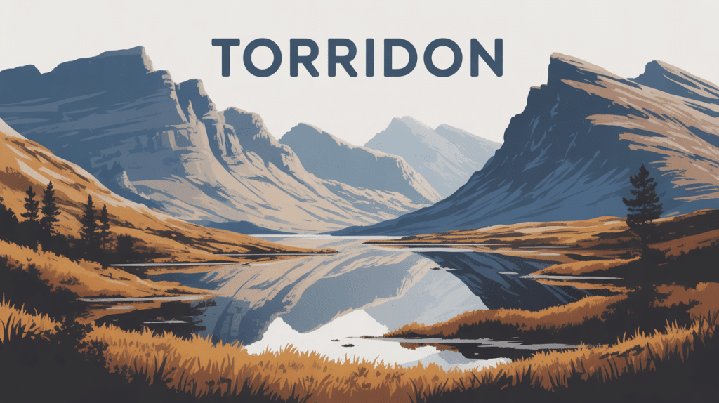 Illustration panoramique Torridon Highlands Ecosse